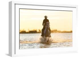 Gardian, Cowboy and Horseman of the Camargue, Camargue, France-Peter Adams-Framed Photographic Print