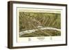 Gardiner, Maine - Panoramic Map-Lantern Press-Framed Art Print