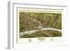 Gardiner, Maine - Panoramic Map-Lantern Press-Framed Art Print