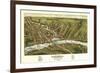 Gardiner, Maine - Panoramic Map-Lantern Press-Framed Art Print