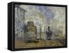 Gare Saint-Lazare, c.1877-Claude Monet-Framed Stretched Canvas
