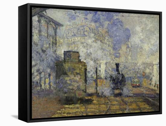 Gare Saint-Lazare, c.1877-Claude Monet-Framed Stretched Canvas