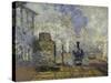 Gare Saint-Lazare, c.1877-Claude Monet-Stretched Canvas