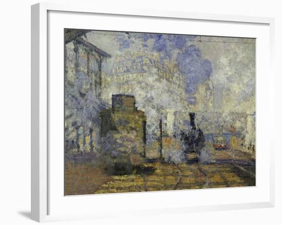 Gare Saint-Lazare, c.1877-Claude Monet-Framed Giclee Print