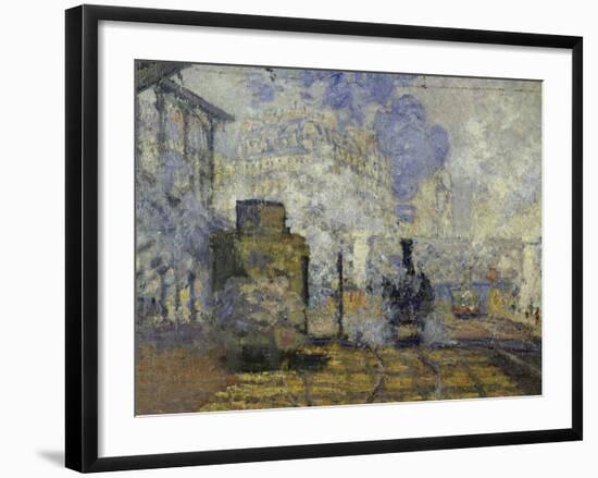 Gare Saint-Lazare, c.1877-Claude Monet-Framed Giclee Print