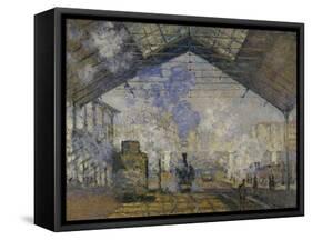 Gare Saint-Lazare, c.1877-Claude Monet-Framed Stretched Canvas