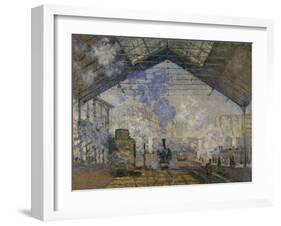 Gare Saint-Lazare, c.1877-Claude Monet-Framed Giclee Print