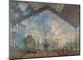 Gare Saint-Lazare-Claude Monet-Mounted Art Print