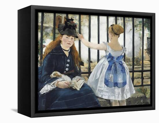 Gare St. Lazare, 1872-3-Edouard Manet-Framed Stretched Canvas