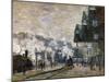 Gare St. Lazare, les docks de l'Ouest, 1877 St. Lazare railway station, the Western docks. Canvas.-Claude Monet-Mounted Giclee Print