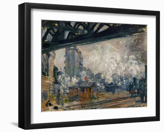 Gare St. Lazare, Seen from the Pont De L'Europe, 1877-Claude Monet-Framed Giclee Print