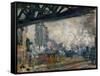 Gare St. Lazare, Seen from the Pont De L'Europe, 1877-Claude Monet-Framed Stretched Canvas