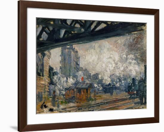 Gare St. Lazare, Seen from the Pont De L'Europe, 1877-Claude Monet-Framed Giclee Print