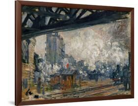 Gare St. Lazare, Seen from the Pont De L'Europe, 1877-Claude Monet-Framed Giclee Print