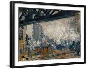 Gare St. Lazare, Seen from the Pont De L'Europe, 1877-Claude Monet-Framed Giclee Print