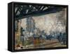 Gare St. Lazare, Seen from the Pont De L'Europe, 1877-Claude Monet-Framed Stretched Canvas