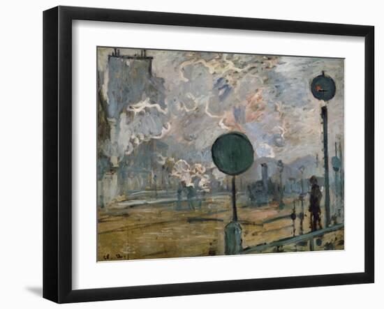 Gare St. Lazare, the Semaphores, 1877-Claude Monet-Framed Giclee Print