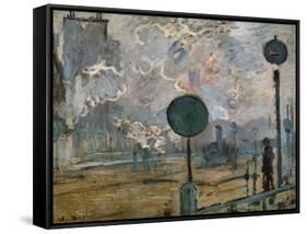 Gare St. Lazare, the Semaphores, 1877-Claude Monet-Framed Stretched Canvas