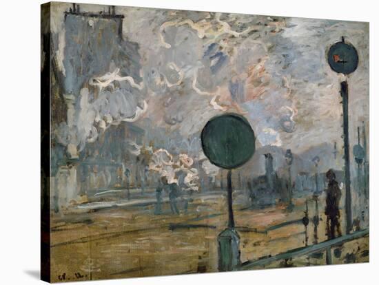 Gare St. Lazare, the Semaphores, 1877-Claude Monet-Stretched Canvas