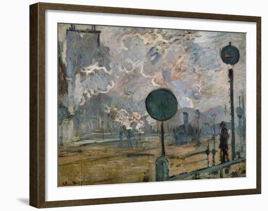 Gare St. Lazare, the Semaphores, 1877-Claude Monet-Framed Giclee Print