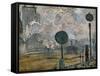 Gare St. Lazare, the Semaphores, 1877-Claude Monet-Framed Stretched Canvas