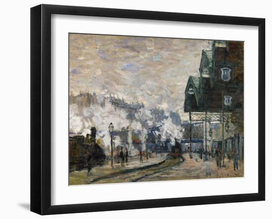 Gare St. Lazare, the Western Docks, 1877-Claude Monet-Framed Giclee Print