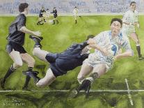 Rugby Match: England v New Zealand in the World Cup, 1991, Rory Underwood Being Tackled-Gareth Lloyd Ball-Laminated Giclee Print