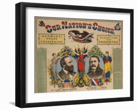 Garfield-Arthur Campaign Poster, 1880-Science Source-Framed Giclee Print