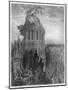 Gargantua on the Towers of Notre-Dame at Paris, Illustration from "Gargantua"-Gustave Doré-Mounted Giclee Print