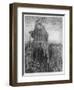Gargantua on the Towers of Notre-Dame at Paris, Illustration from "Gargantua"-Gustave Doré-Framed Giclee Print