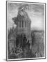 Gargantua on the Towers of Notre-Dame at Paris, Illustration from "Gargantua"-Gustave Doré-Mounted Giclee Print