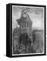 Gargantua on the Towers of Notre-Dame at Paris, Illustration from "Gargantua"-Gustave Doré-Framed Stretched Canvas