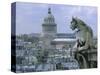 Gargoyle Looking Toward the Pantheon-Michel Setboun-Stretched Canvas