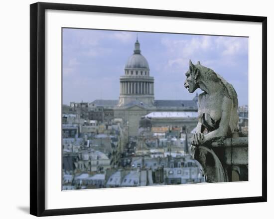 Gargoyle Looking Toward the Pantheon-Michel Setboun-Framed Photographic Print