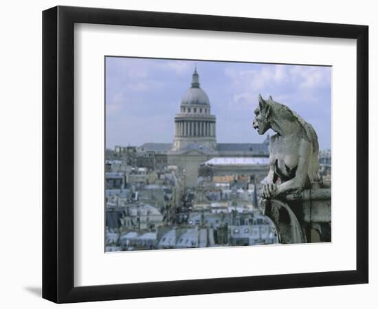 Gargoyle Looking Toward the Pantheon-Michel Setboun-Framed Photographic Print