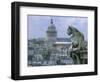 Gargoyle Looking Toward the Pantheon-Michel Setboun-Framed Photographic Print