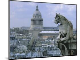 Gargoyle Looking Toward the Pantheon-Michel Setboun-Mounted Photographic Print