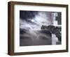 Gargoyle on Building at Night-Roger Brooks-Framed Photographic Print