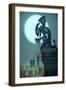 Gargoyle on ledge-Harry Briggs-Framed Giclee Print