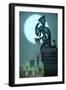 Gargoyle on ledge-Harry Briggs-Framed Premium Giclee Print