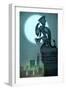 Gargoyle on ledge-Harry Briggs-Framed Premium Giclee Print