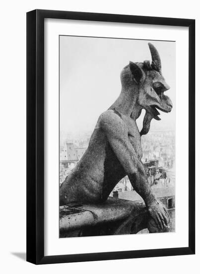 Gargoyle on Notre Dame Cathedral-null-Framed Photographic Print