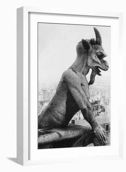 Gargoyle on Notre Dame Cathedral-null-Framed Photographic Print