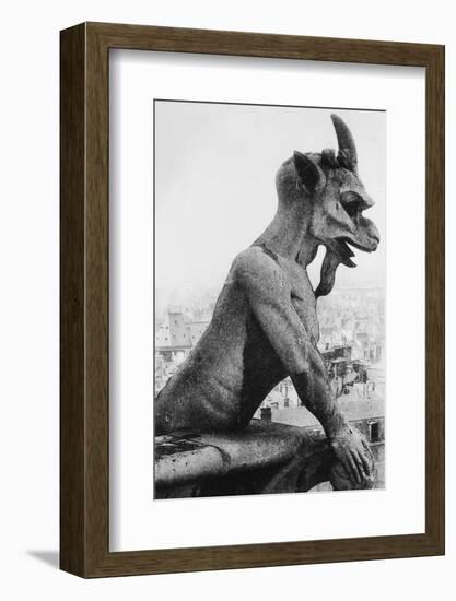 Gargoyle on Notre Dame Cathedral-null-Framed Photographic Print