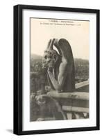 Gargoyle on Notre Dame, Paris-null-Framed Art Print