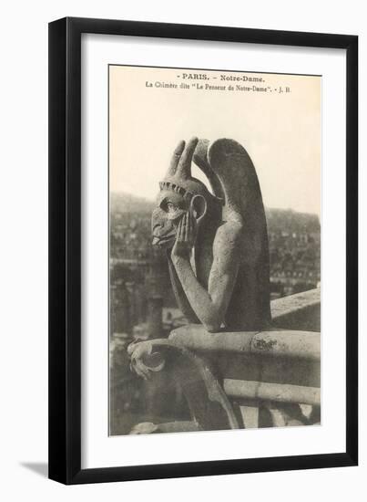 Gargoyle on Notre Dame, Paris-null-Framed Art Print