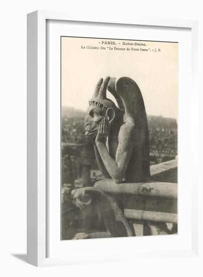 Gargoyle on Notre Dame, Paris-null-Framed Art Print