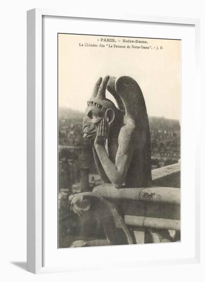 Gargoyle on Notre Dame, Paris-null-Framed Art Print