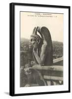 Gargoyle on Notre Dame, Paris-null-Framed Art Print