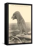 Gargoyle on Notre Dame, Paris-null-Framed Stretched Canvas